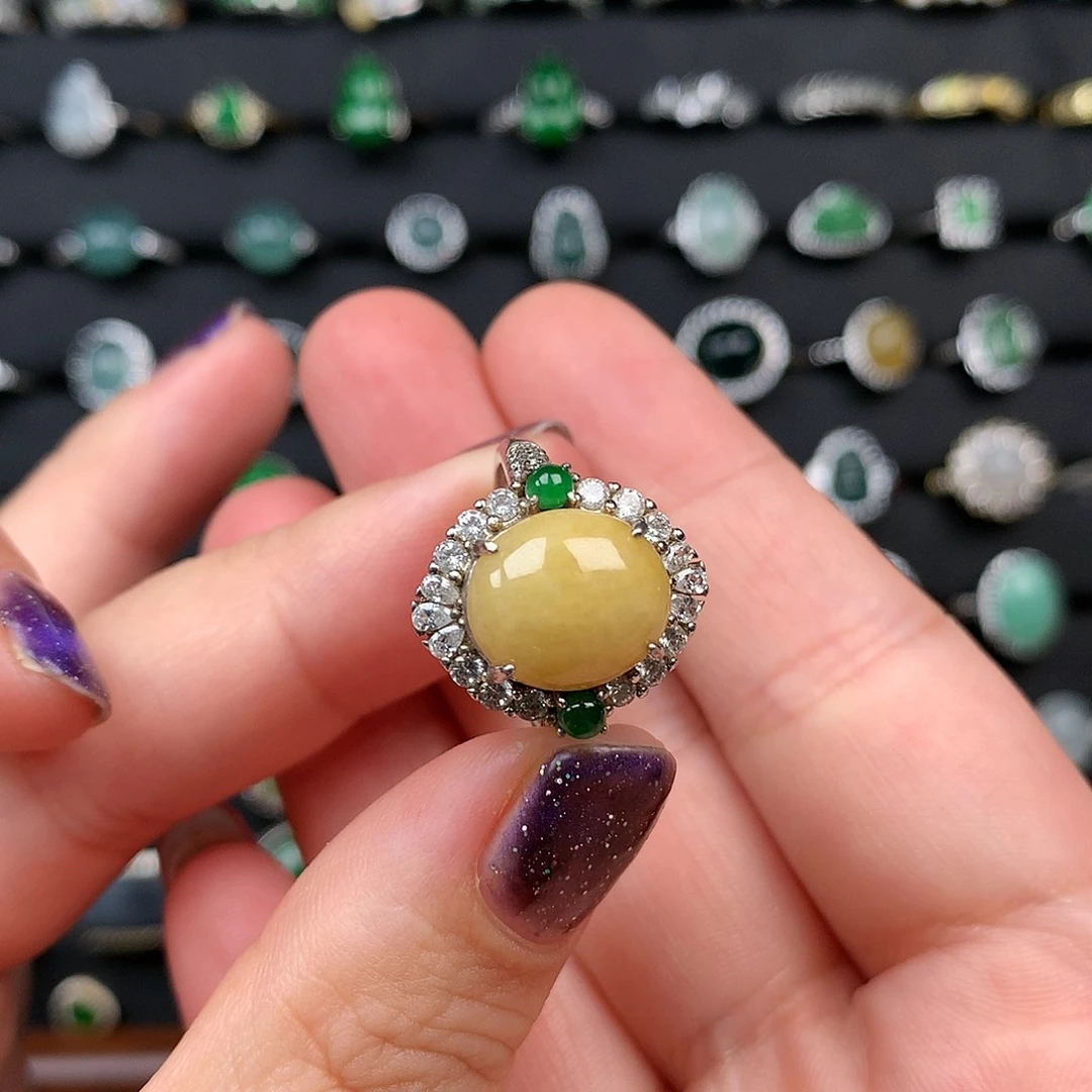 翡翠银S925镶嵌戒指