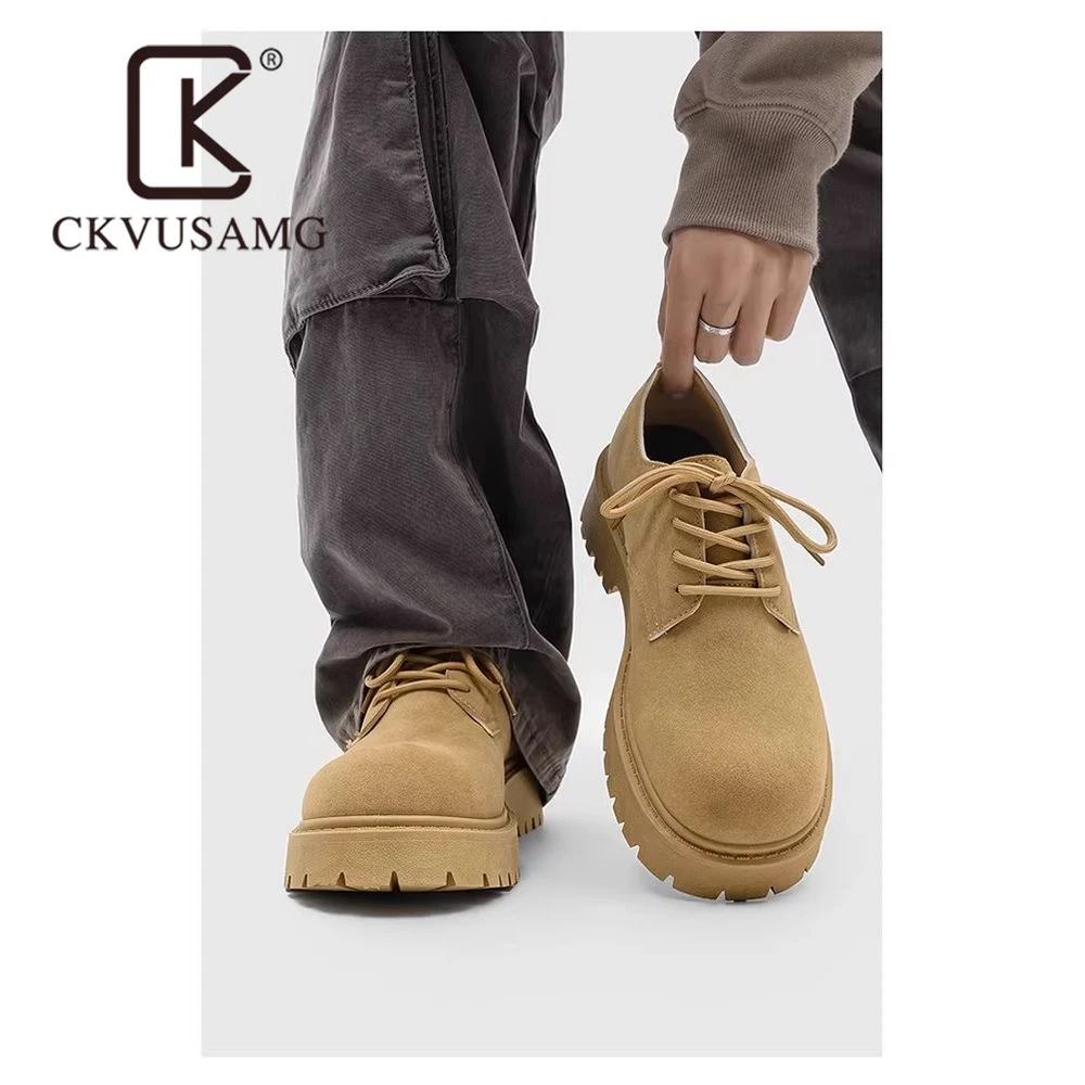 【万达撤柜】英国CKVUSAMG马丁靴2025新款冬季低帮德比鞋男款复古工