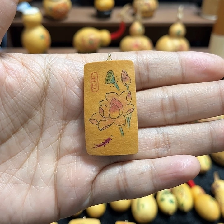 纯手工针刺葫芦牌挂件