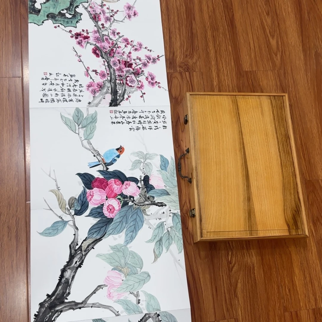 国画庆友老师实木册页