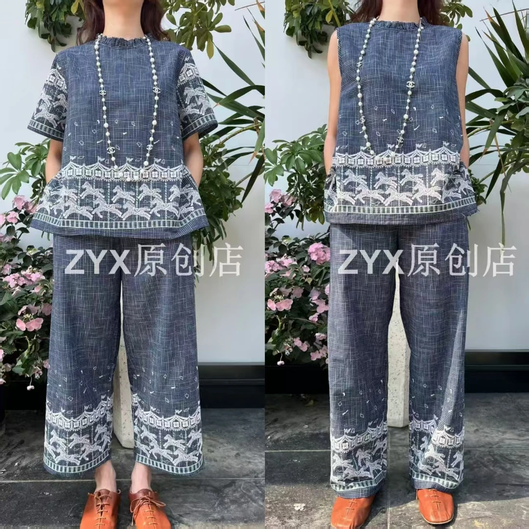 AP 春夏新款【小马奔跑】薄款套装女装