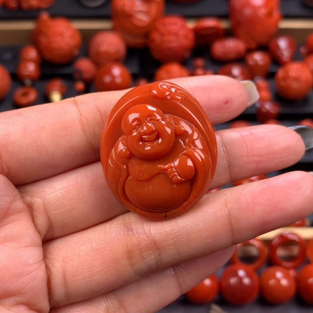 未镶嵌笑佛吊坠27.2✖️32mm南红玛瑙