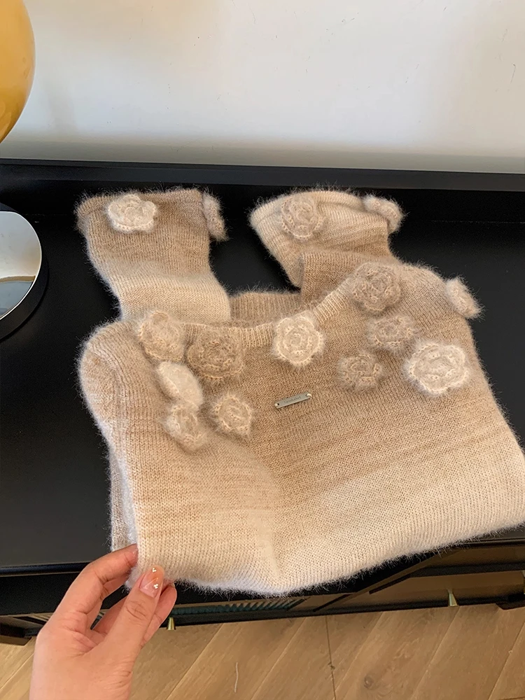 秋冬季小个子打底内搭长袖修身显瘦设计感针织衫毛衣女士气质上衣