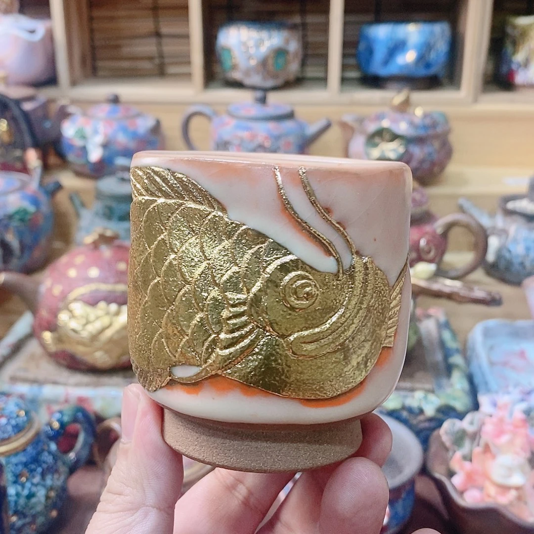 宇***玩粗陶志野柴烧茶器