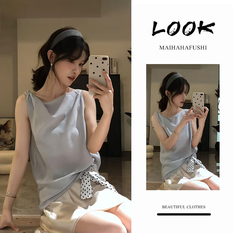 夏季一整套女装2025新款韩版纯欲显瘦吊带背心上衣半身裙两件套装