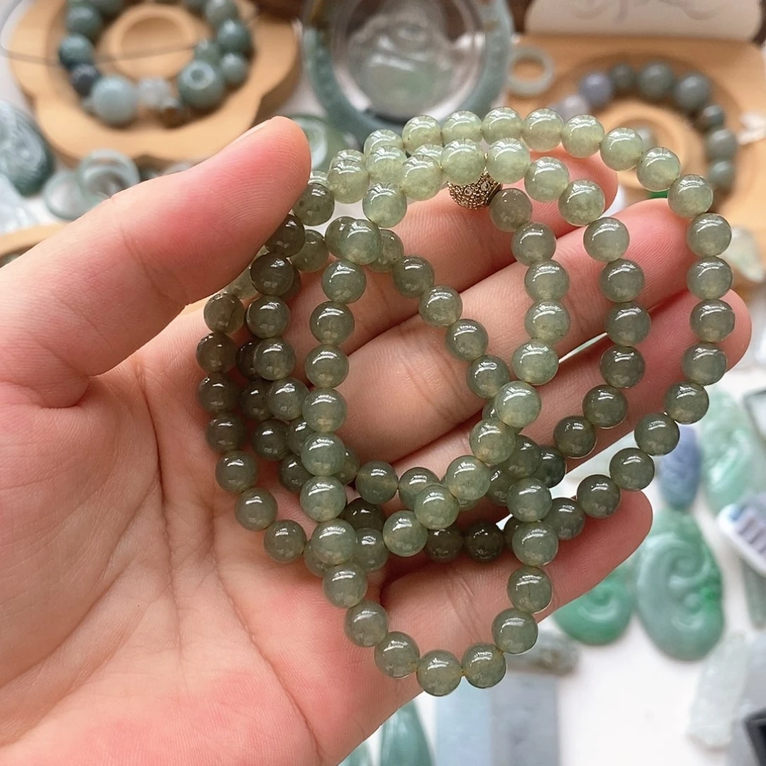 离****翡翠未镶嵌颈饰珠链