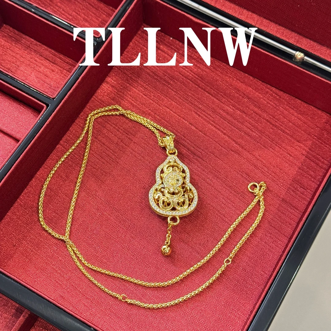 合金项链 古法点砖窗花项链