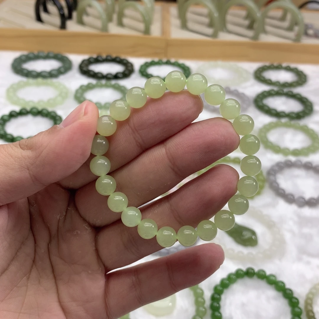 和田玉未镶嵌手串（冰晴水8）