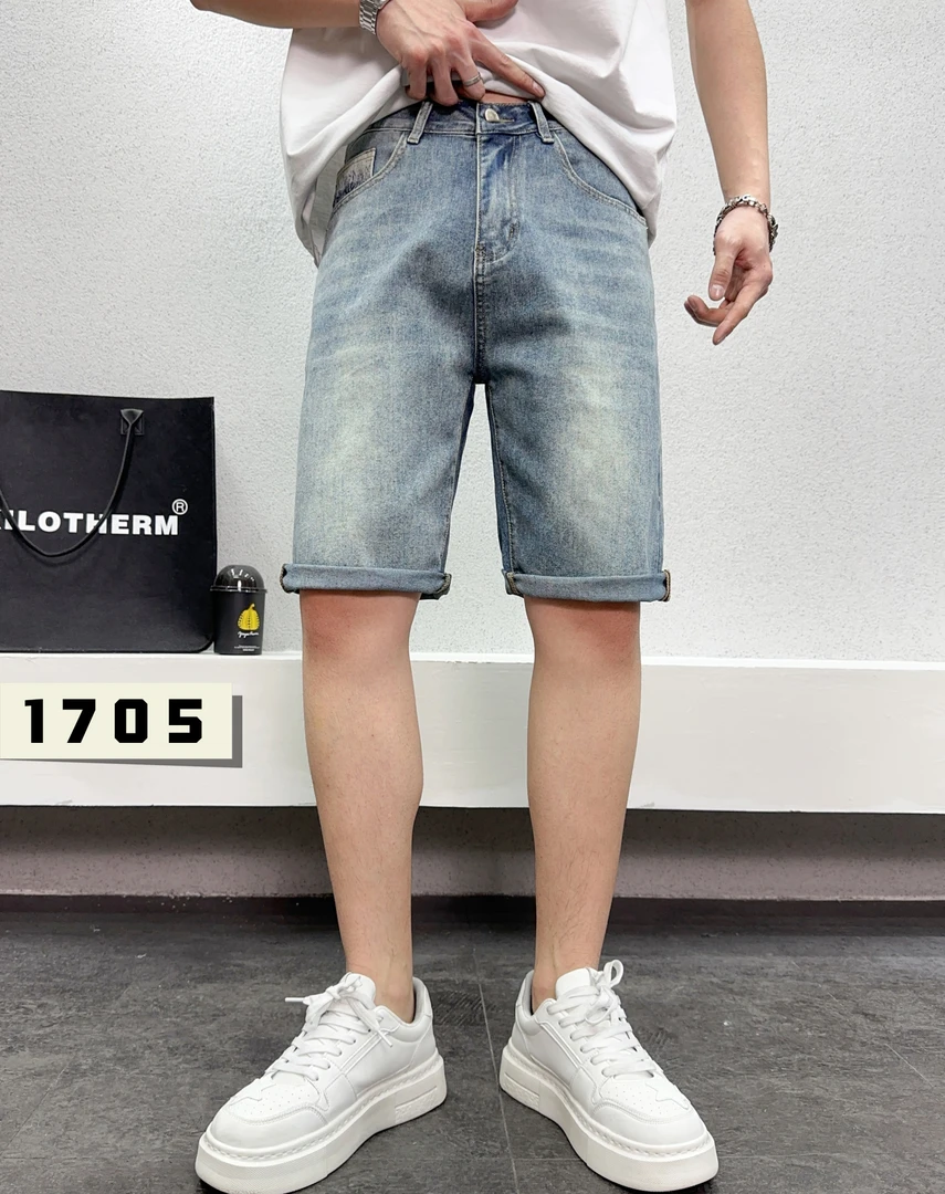 1705男士夏季牛仔短裤洗水蓝时尚休闲百搭