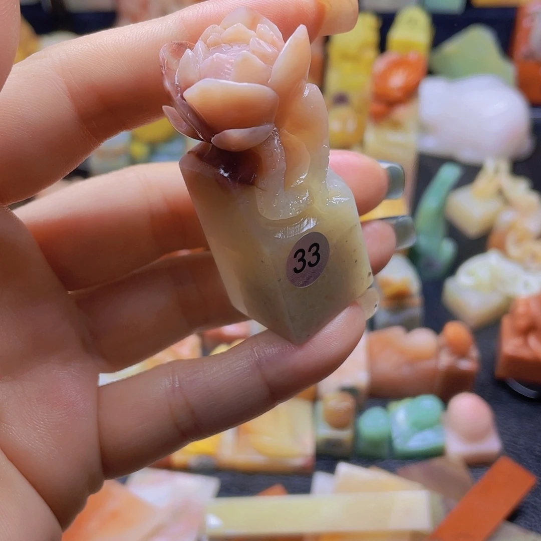 青田石印石哈*君花开富贵