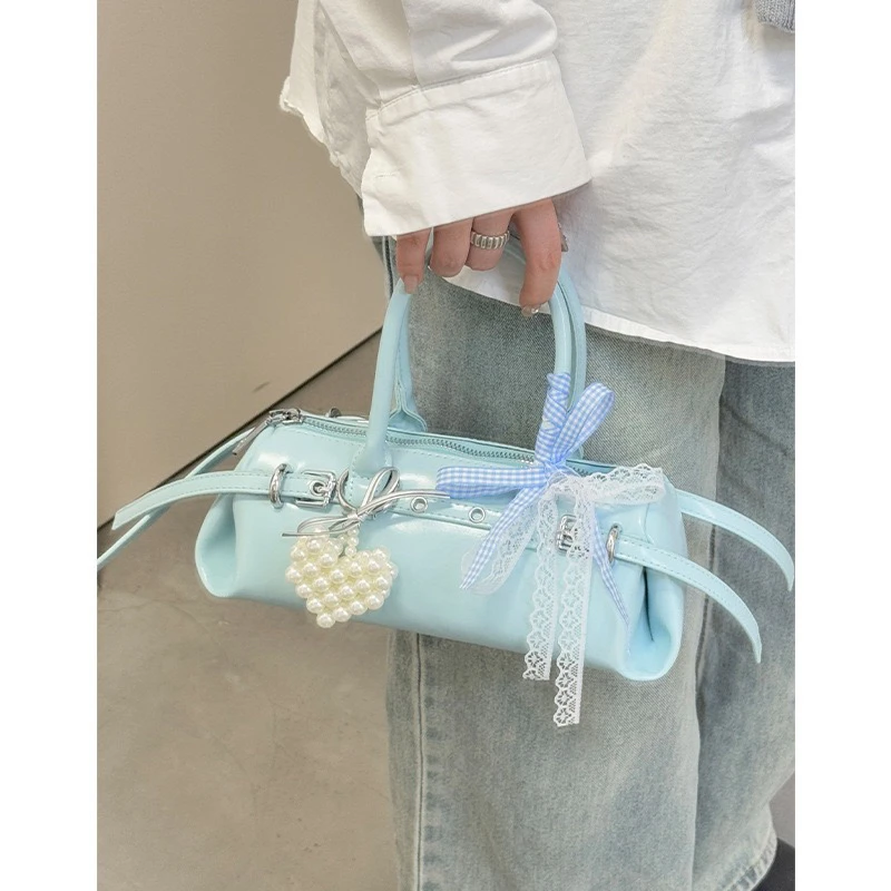 【里度】露思同款元素芭蕾风！休闲ins百搭手提法棍包斜挎机车包女