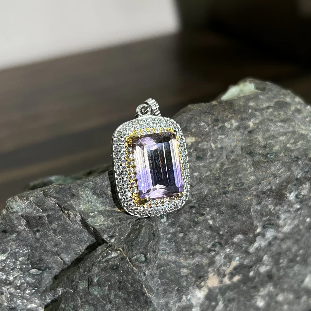 S925紫黄晶吊坠 KT24080817