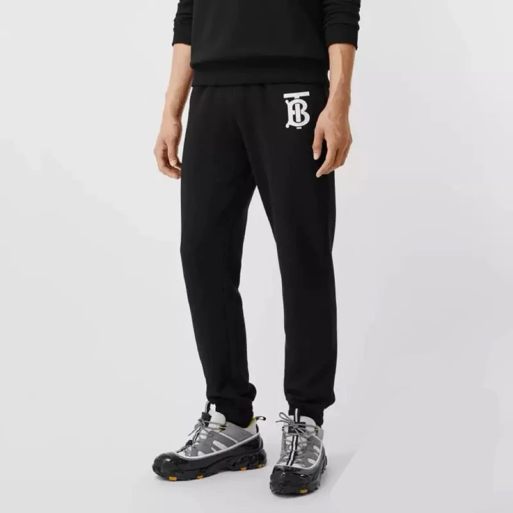 99新 BURBERRY/博柏利 001497BURBERRY 黑色棉质松紧运动卫裤 xl