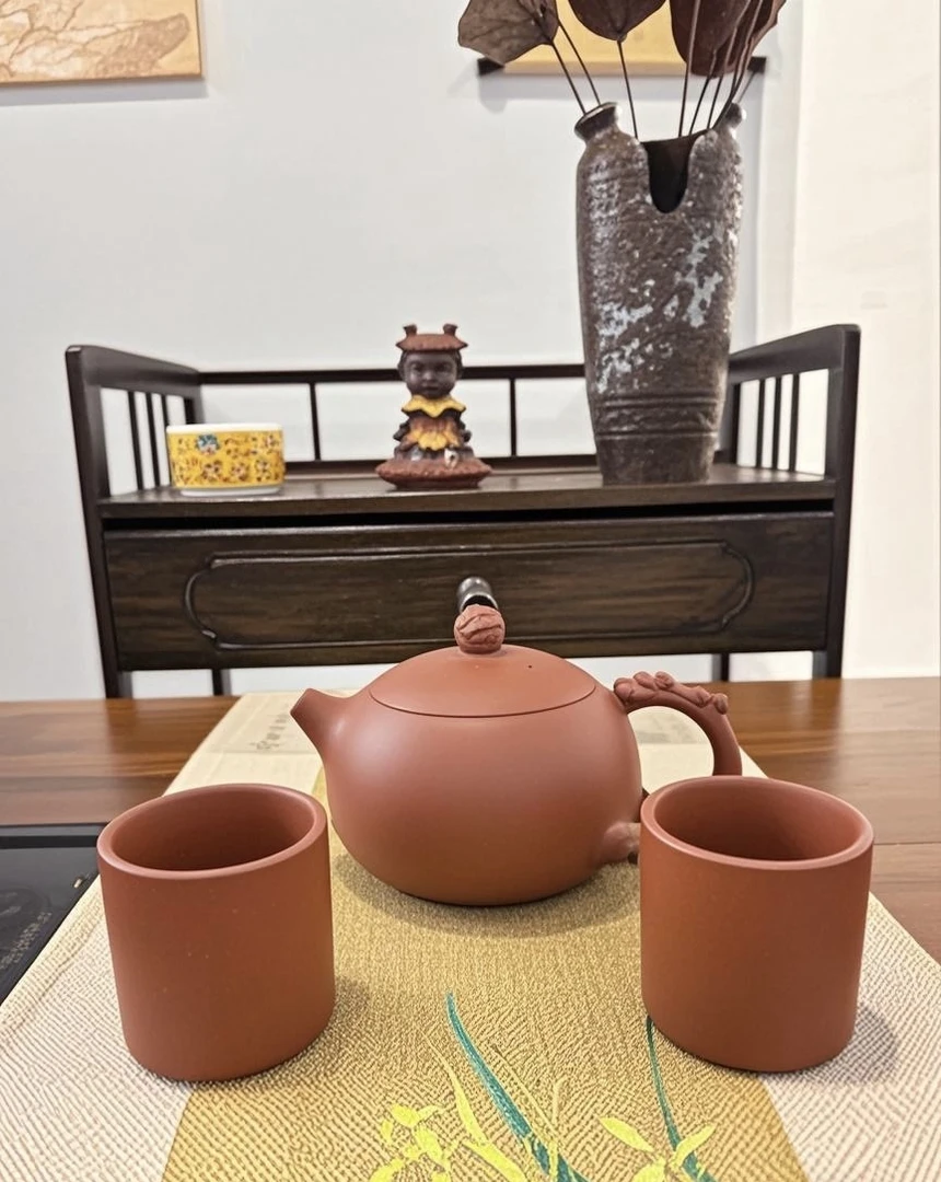 ZS1015 红泥紫砂壶大容量 【配二直升杯】520cc左右