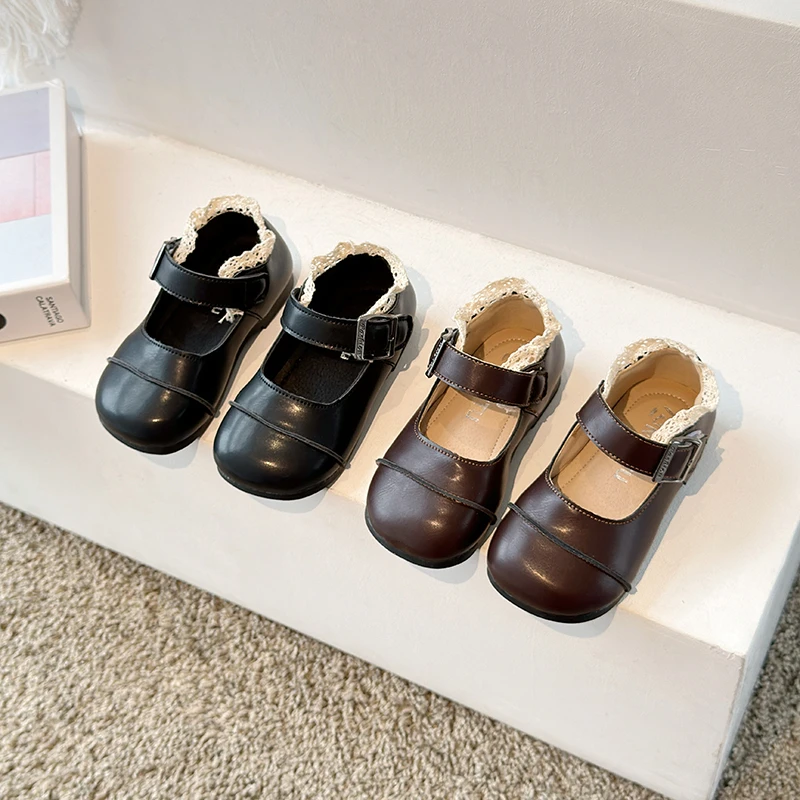 儿童小皮鞋2025春秋新款女童公主鞋软底小女孩洋气豆豆鞋宝宝单鞋