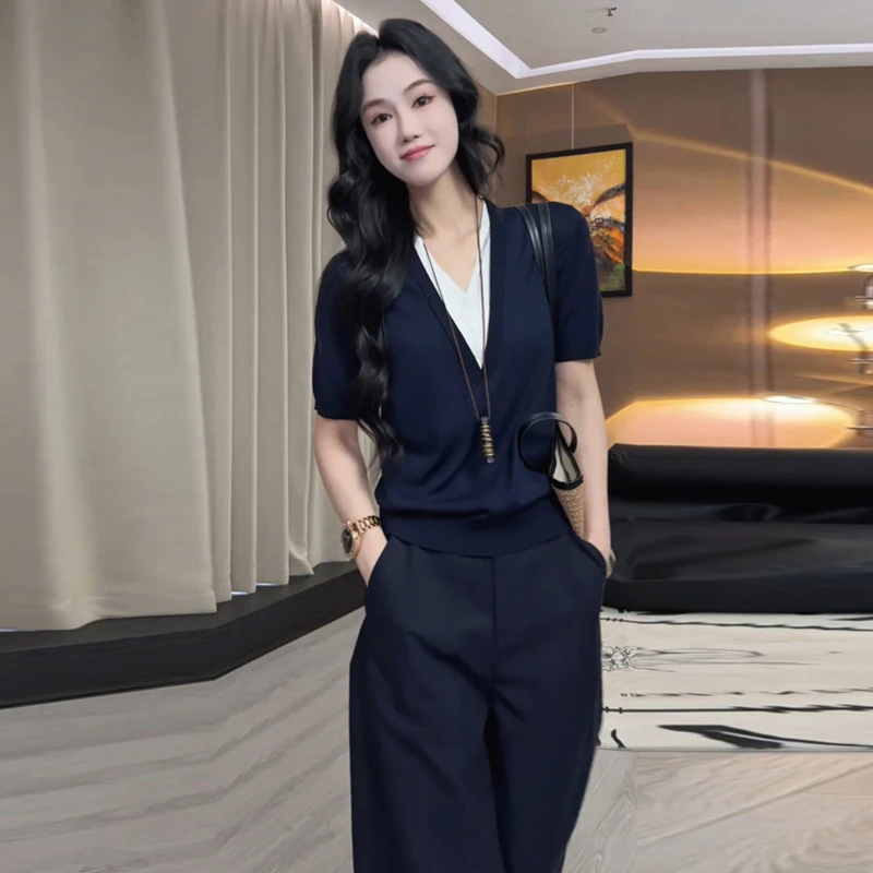 夏季潮流好看时髦2025年新款假两件设计日常休闲气质百搭女装上衣