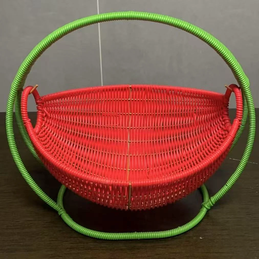 C22新款喜红色摇摇千秋篮收纳篮馒头筐28*26*30