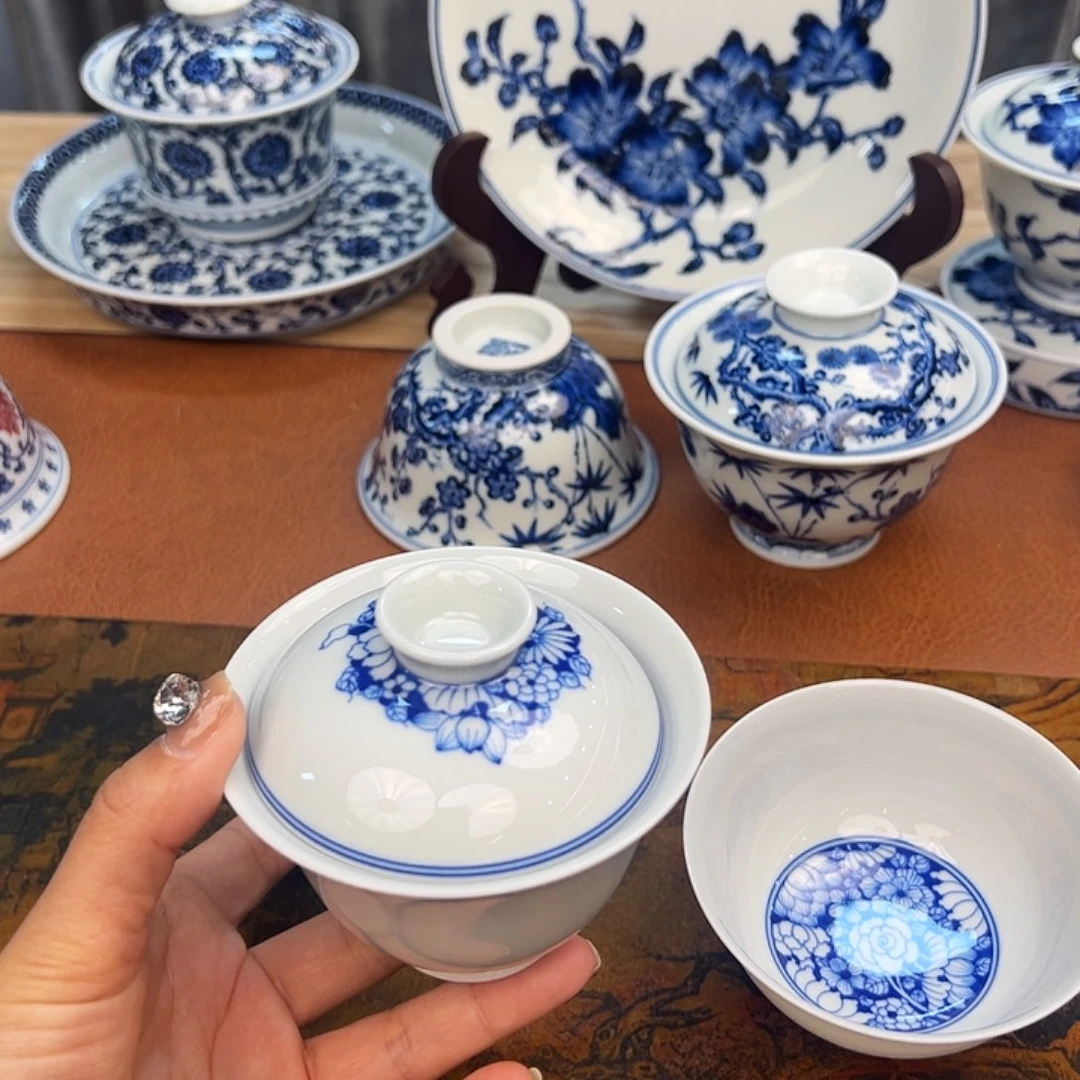 杯景德镇手绘盖碗