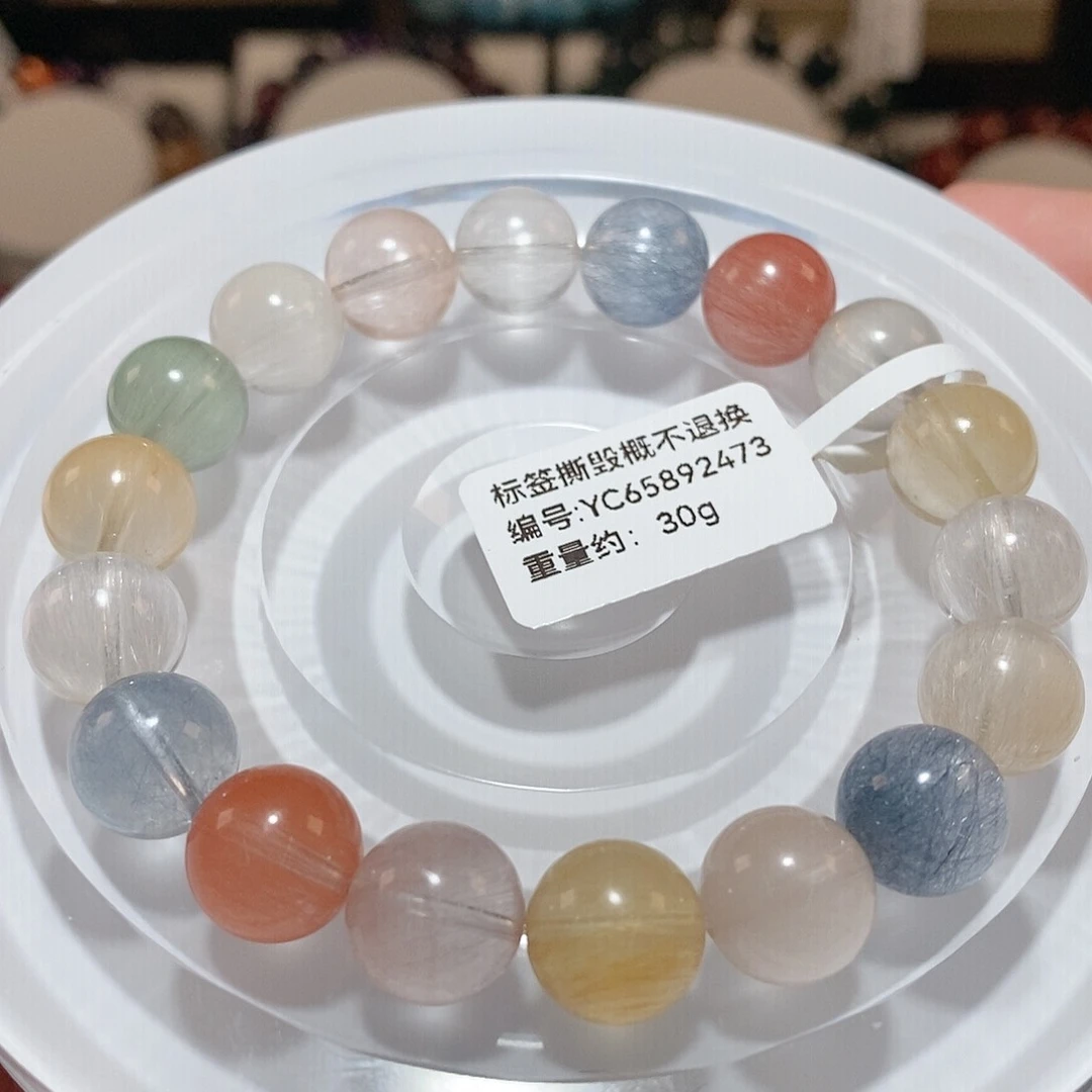 水晶手链未镶嵌F彩兔毛10.7