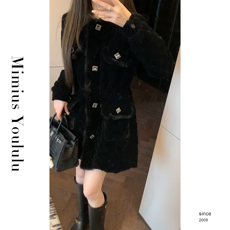 【mimius】&游鹿鹿 高端轻奢毛毛中长外套汉服()F12259