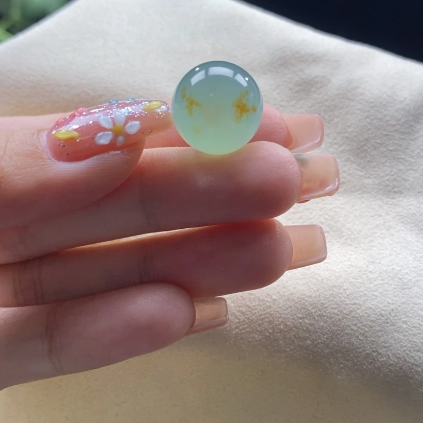 【闪购商品】翡翠颈饰未镶嵌冰胶晴绿洒金珠卡15.5