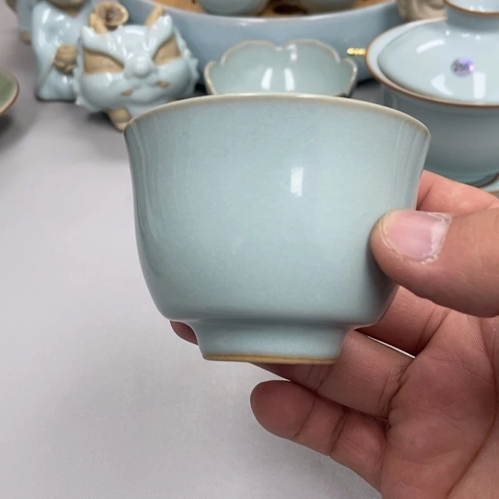 瓷高*天青色赵琳老师铃铛杯