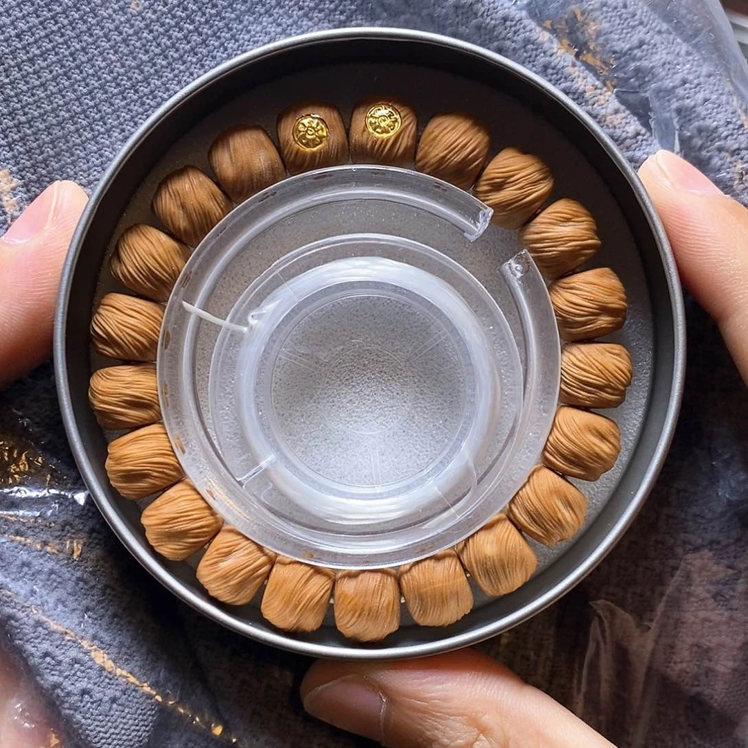 猴头核桃手串双18k金标短轴鬼印无相尺寸10-11全品58号