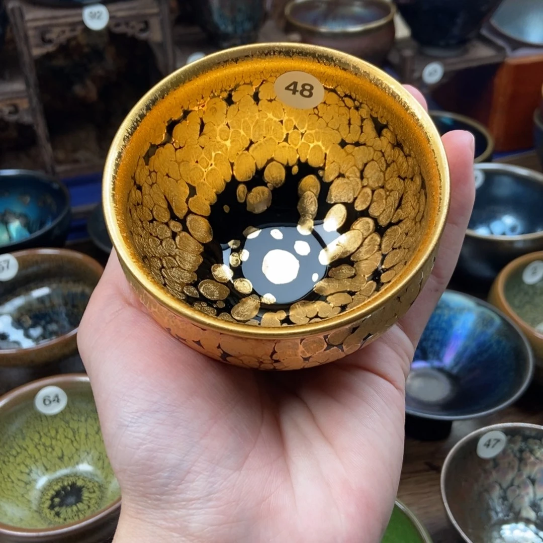 盖碗金油滴主人杯