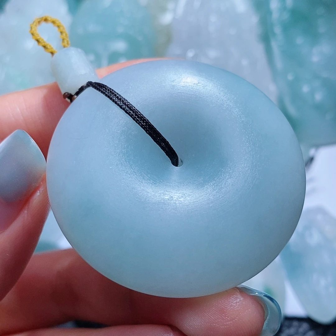 定制翡翠未镶嵌毛货付款后确认抛光