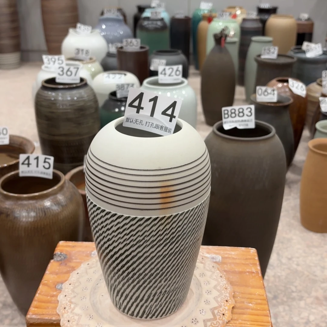 摆件瑕疵414 景德镇陶瓷花瓶高21口7