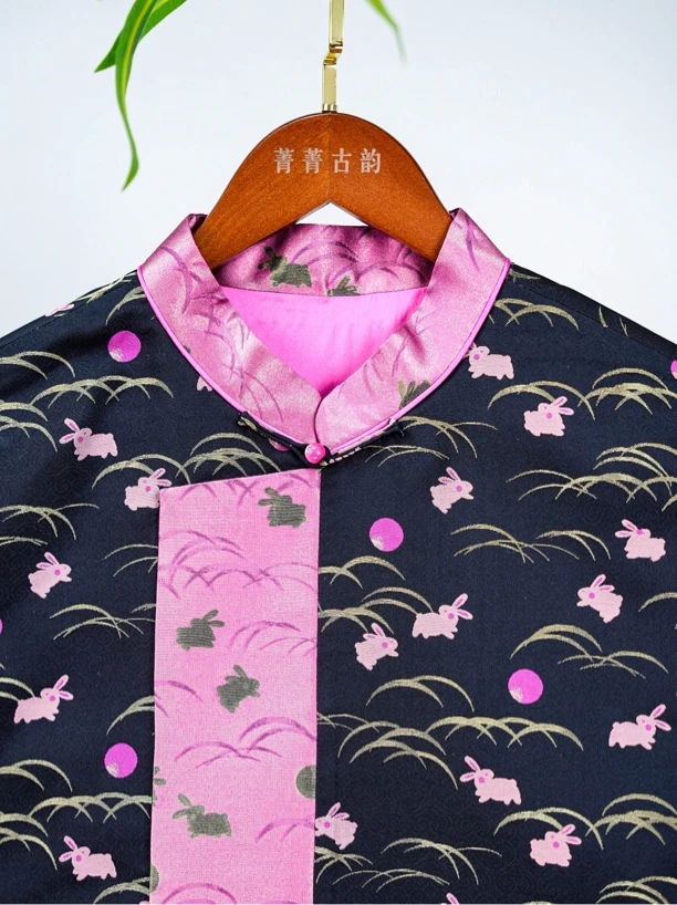 欧若风｜上久楷织金喜兔东升新中式宋锦马甲