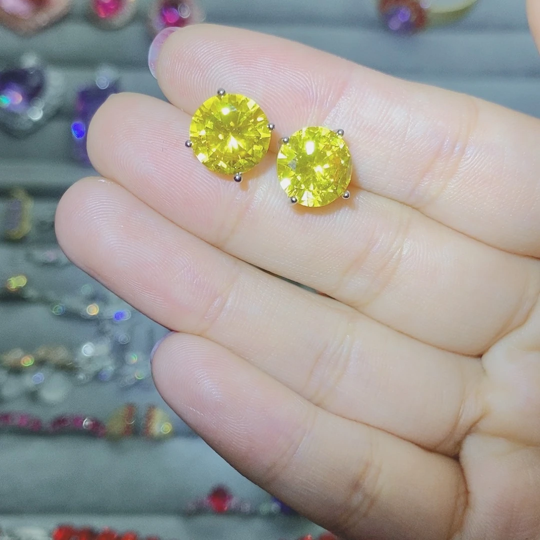 【闪购商品】托帕石耳饰银S925镶嵌