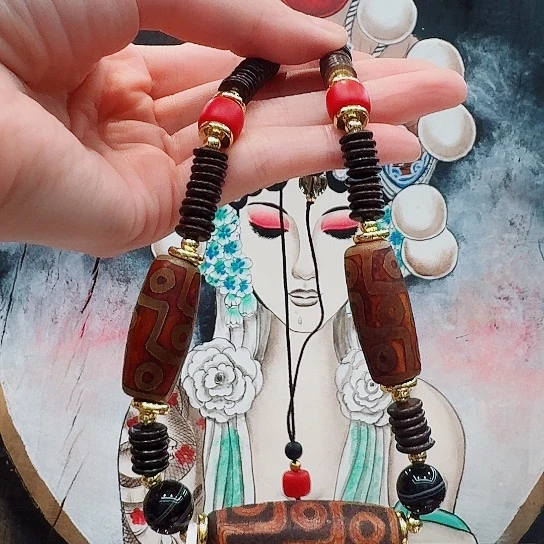 玛瑙/玉髓颈饰未镶嵌长****方玛瑙