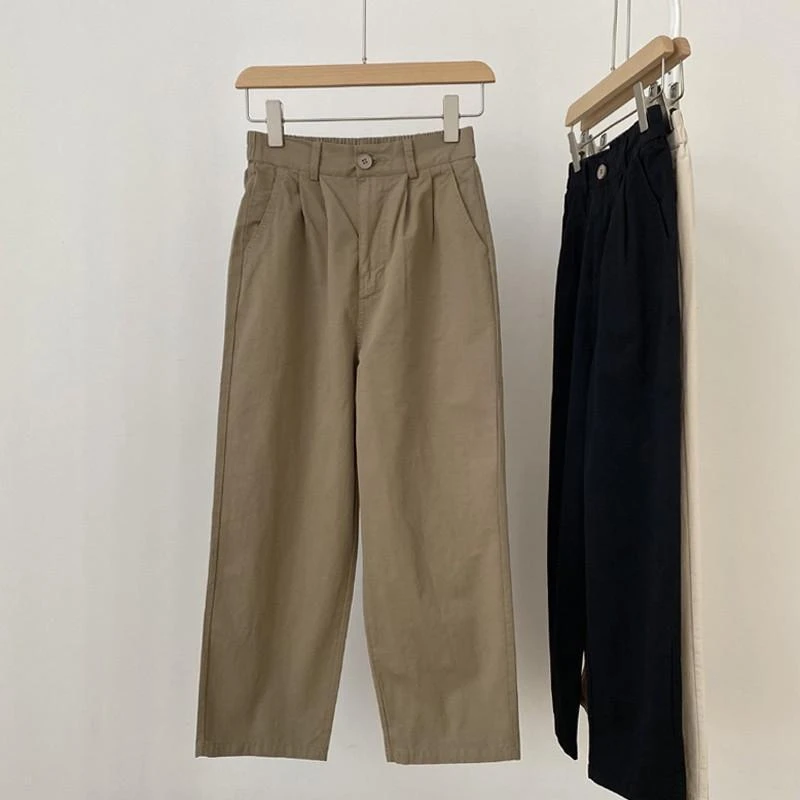 日系薄款高腰小个子工装裤子休闲裤女2025夏季新款洋气百搭直筒裤