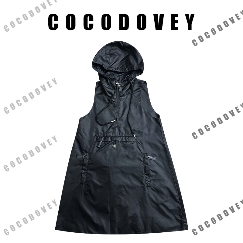 【COCODOVEY】靓妹穿搭百搭时尚休闲长款连帽连衣裙2920