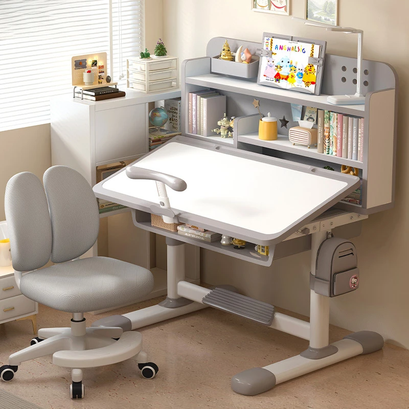 儿童学习桌小学生写字书桌矫正坐姿家用课桌椅套装升降调节作业桌