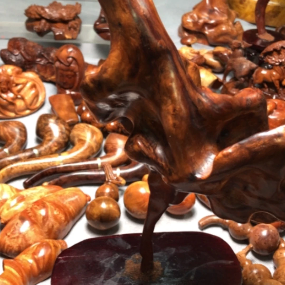 【闪购商品】木麻梨疙瘩火琉璃手把件