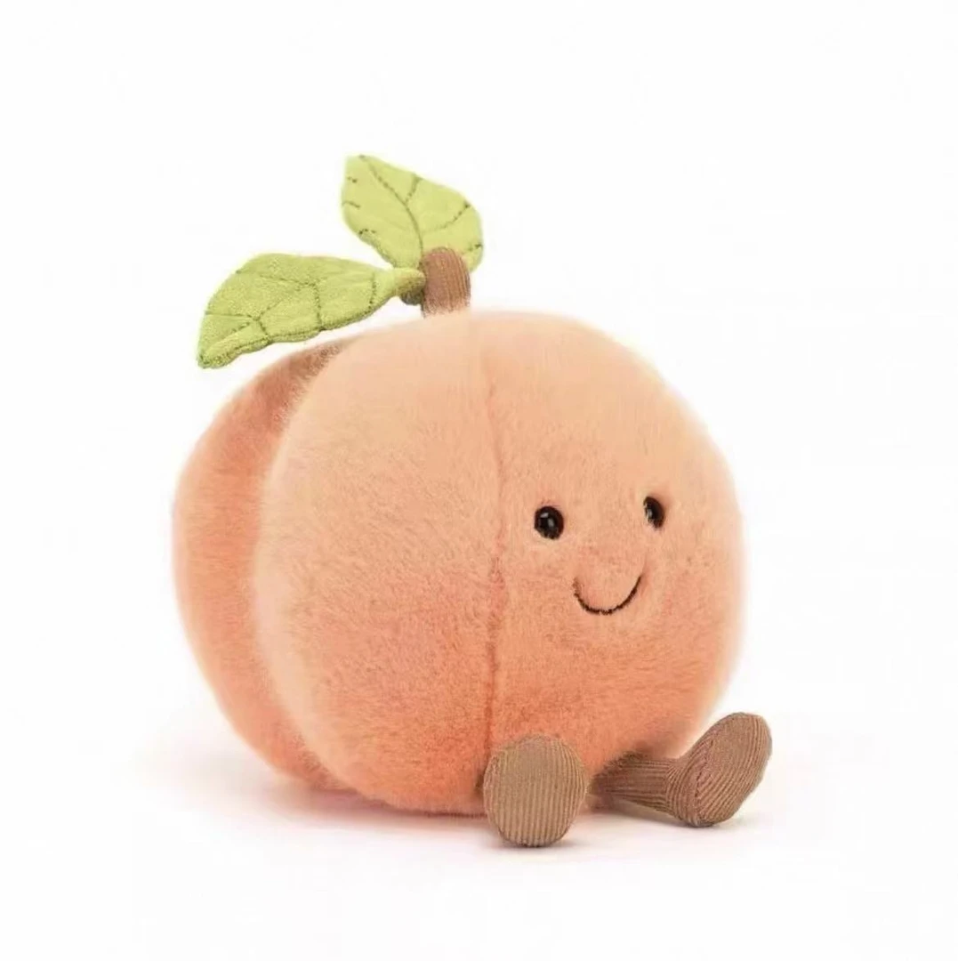 趣味水果系列桃子毛绒玩偶可爱公仔送礼物