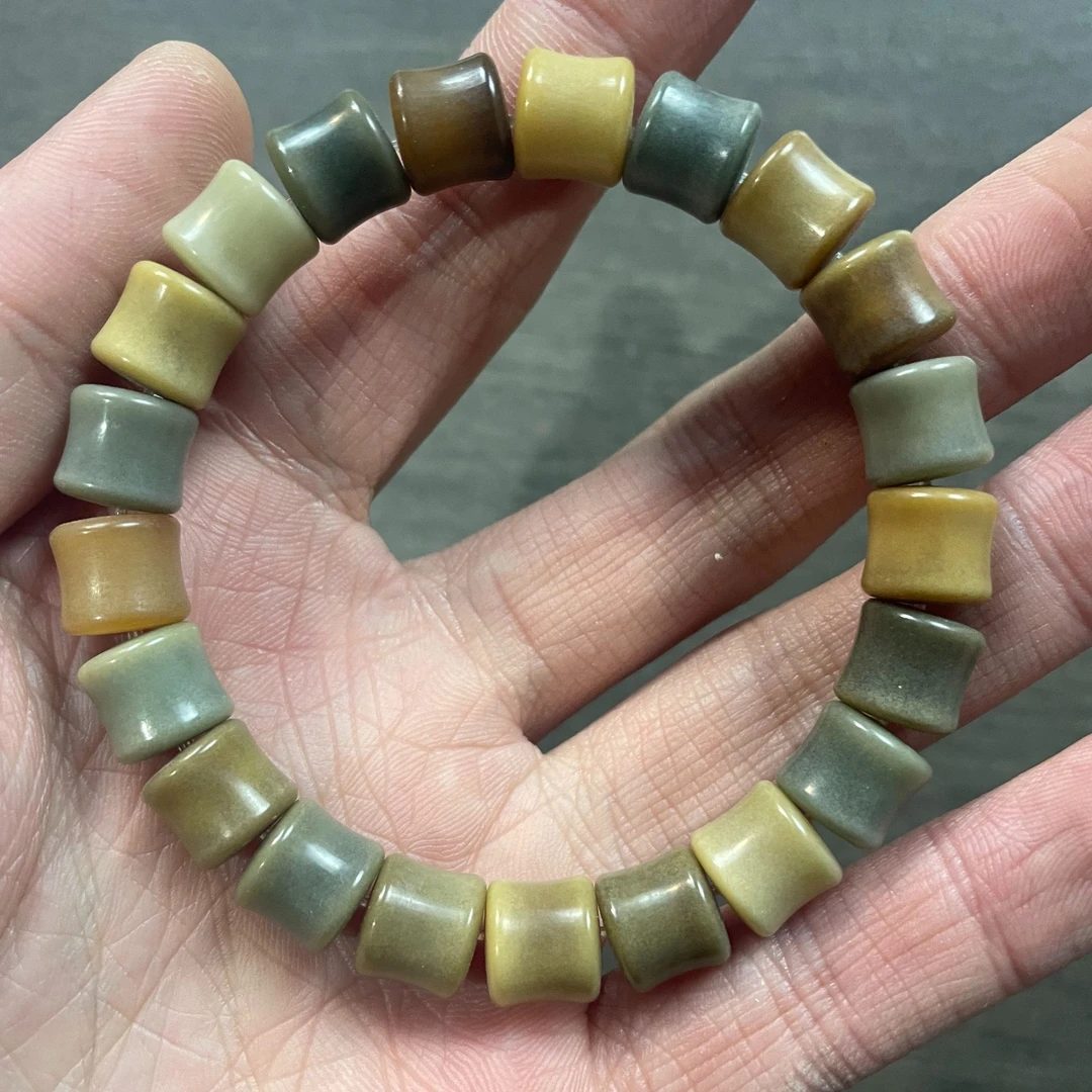 A45敦煌问天菩提根9*10竹节款单圈手串