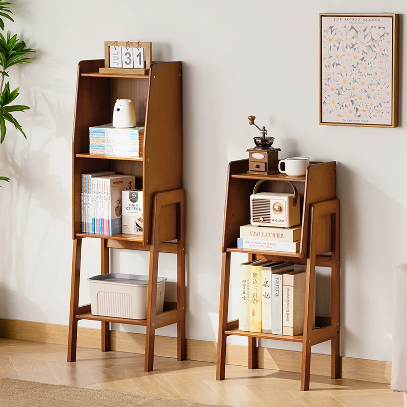 家用小书架落地置物架书柜儿童客厅靠墙杂物柜简易卧室多层展示柜