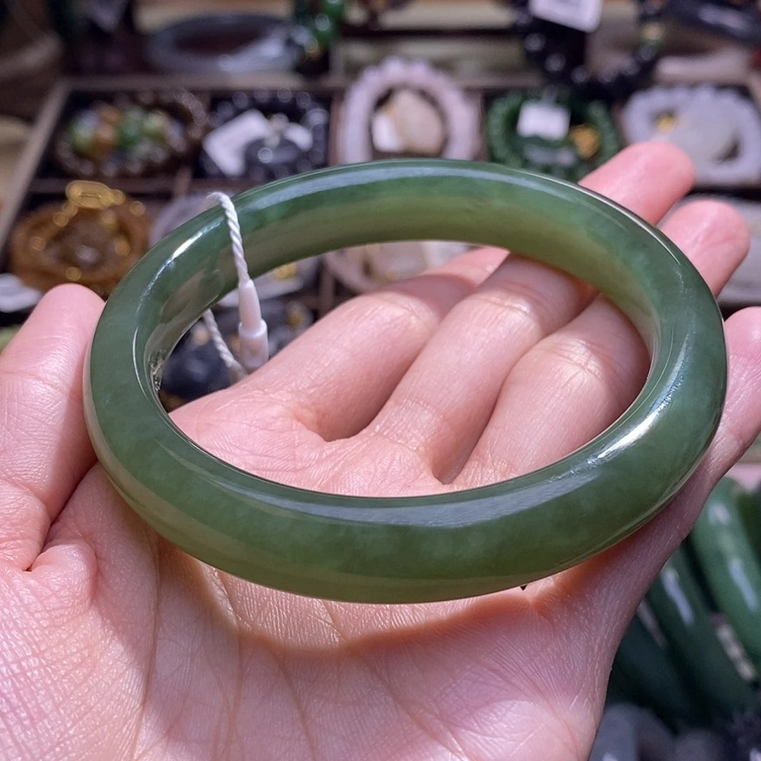 颈饰未镶嵌和田玉碧玉猫眼手镯58.6圈口