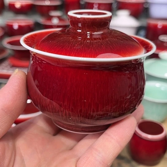 5****1景德镇陶瓷郎红盖碗