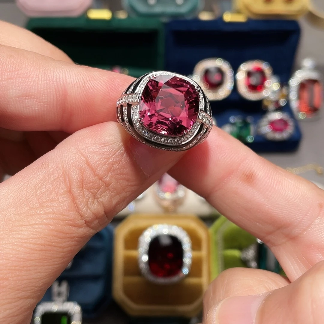 碧玺戒指18K金镶嵌9.06ct