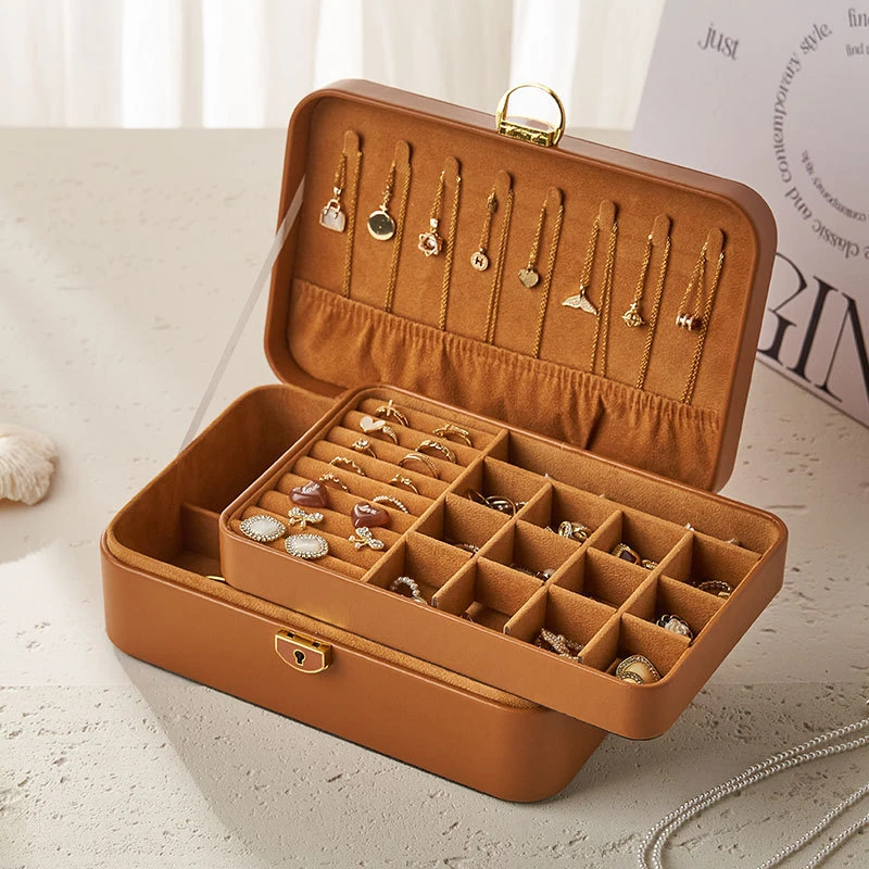 2025新款复古多层精致饰品收纳盒高档带锁多功能抗氧化首饰盒子