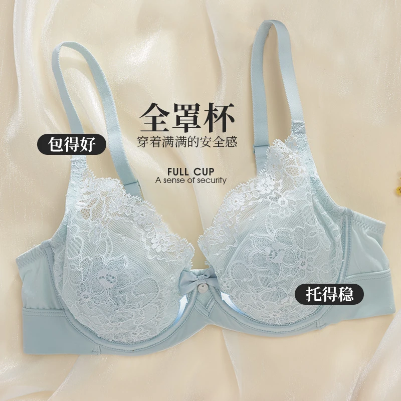 夏娃的诱惑全罩杯大胸显小内衣女薄款聚拢收副乳防下垂软钢圈文胸