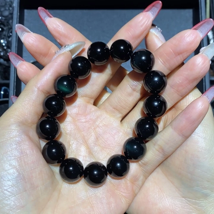 黑曜岩手链未镶嵌一***心