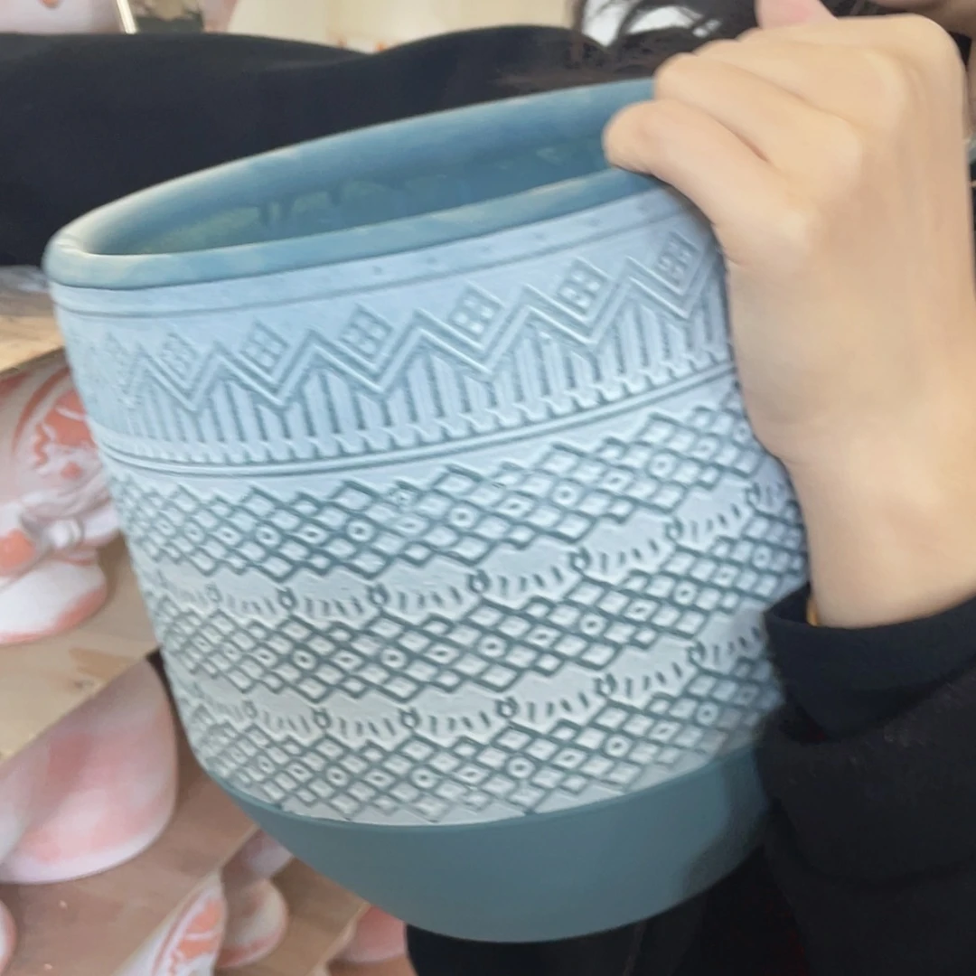 【闪购商品】红陶119机雕蓝色21-21