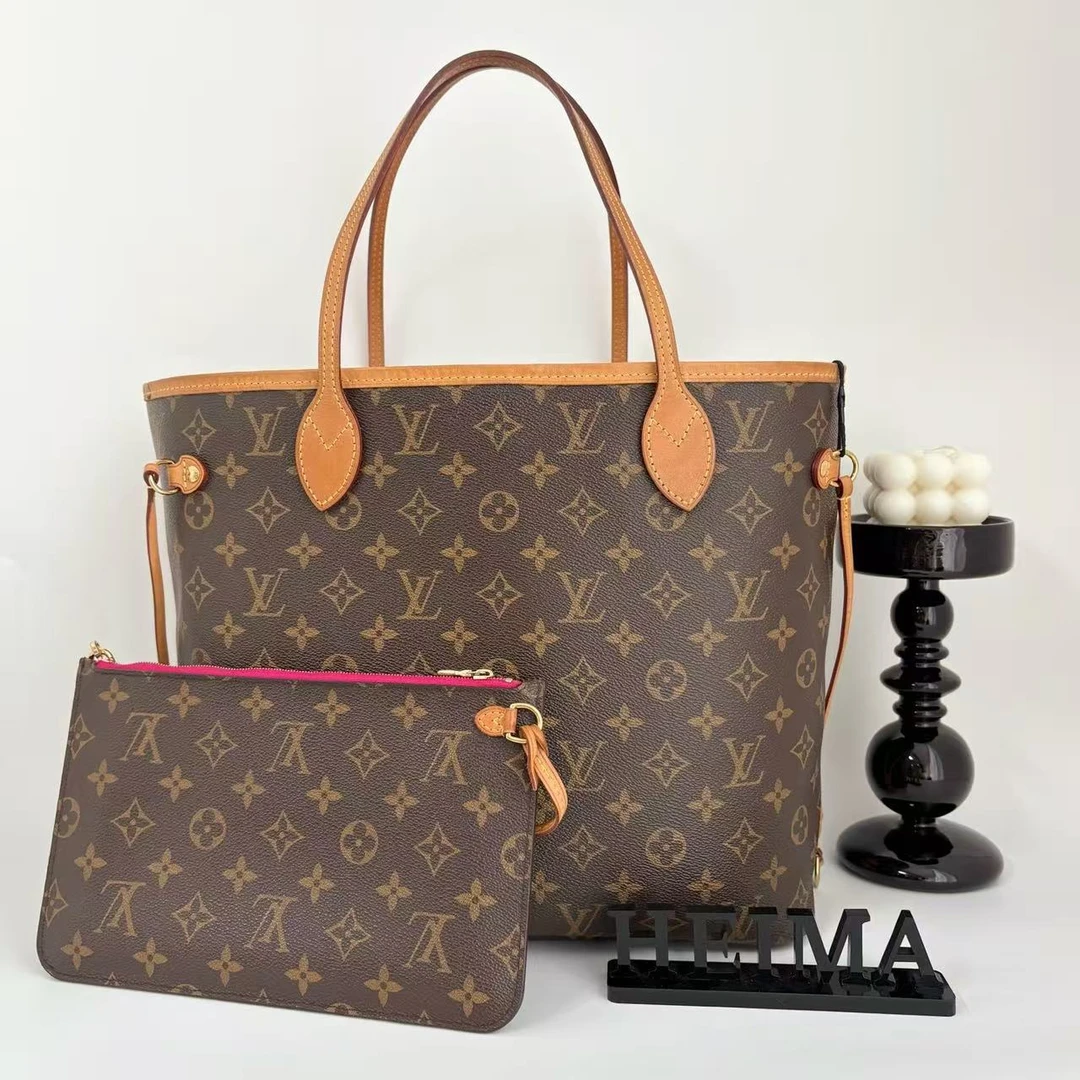 95新 LouisVuitton/路易威登 18170581 neverfull中号玫红色内里