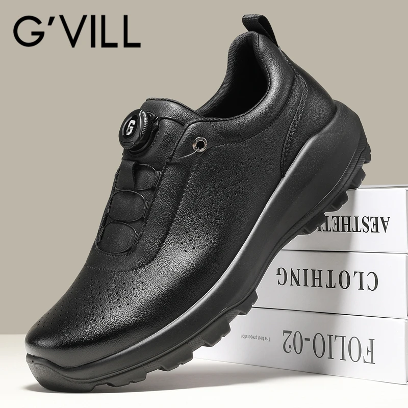 G'VILL/贵之步秋冬真皮牛皮男士休闲皮鞋时尚锁扣百搭厚底防水鞋