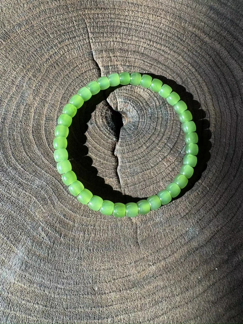 俄罗斯碧玉老型手串百搭绿色经典时尚气质轻奢素圈（5-6mm）